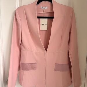 Blush Pink Open-Front Blazer